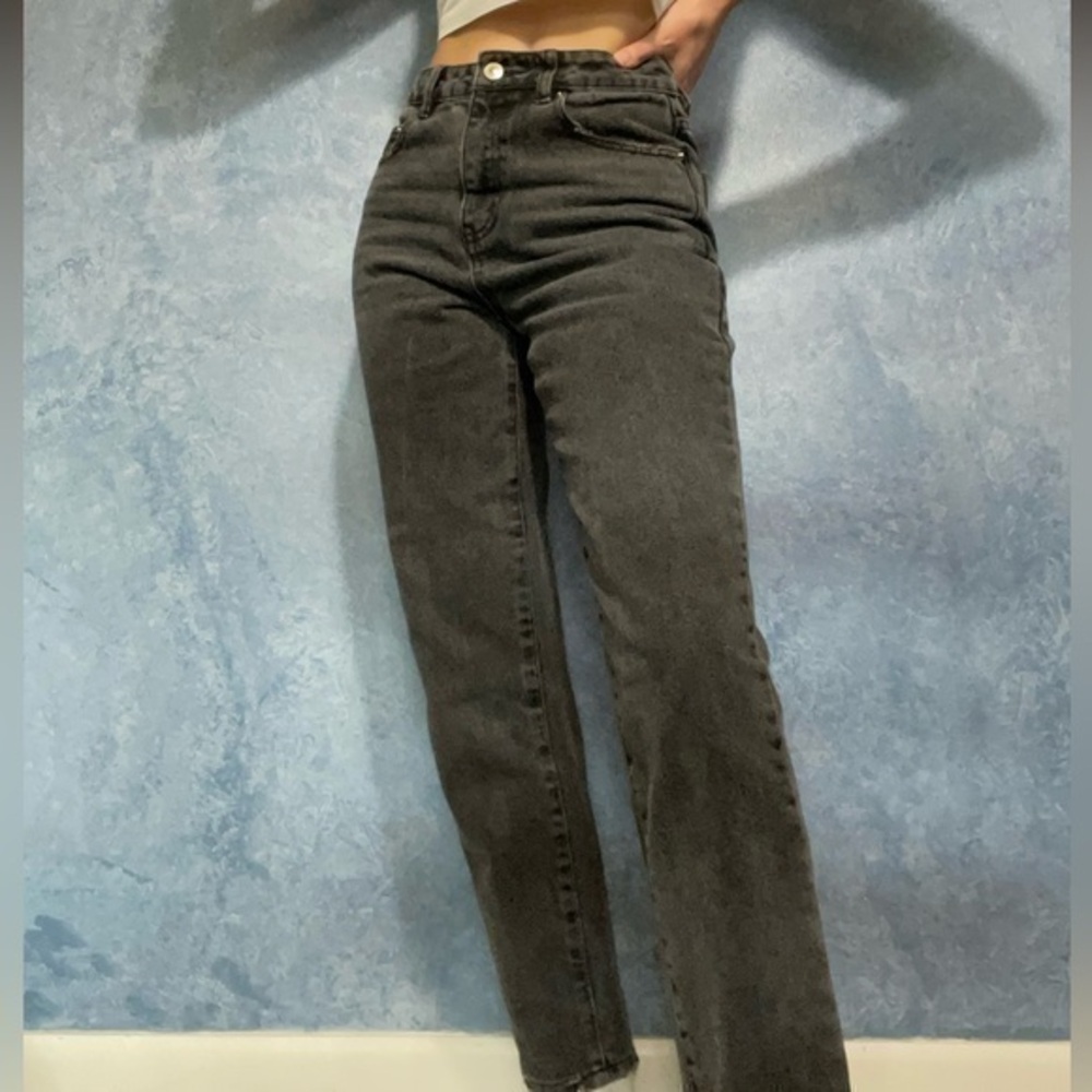 Princess Polly Black High Rise Mom Jeans